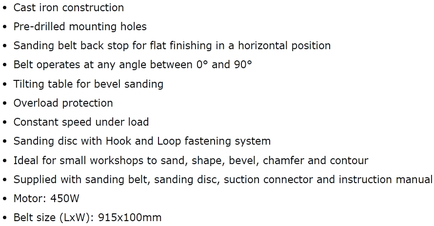 מלטשת סרט שולחנית שפך SCHEPPACH BTS 800